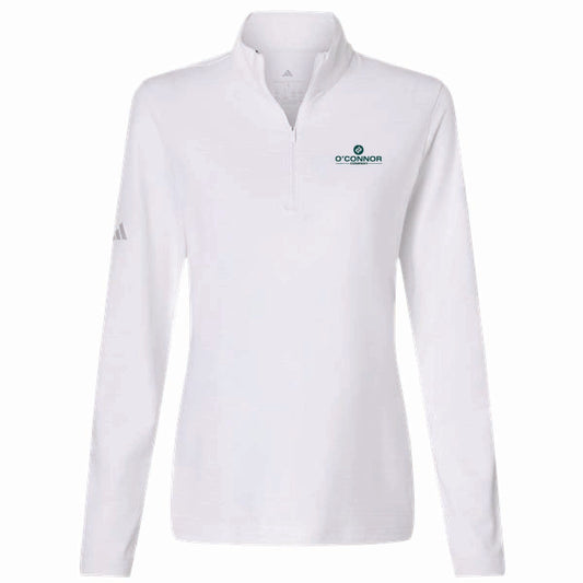 Adidas Women's Textured Stripe 1/4 Zip Pullover with O'Connor Logo