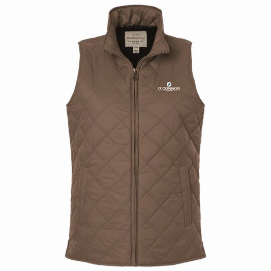 Weatherproof Women's Vintage Diamond Quilted Vest with O'Connor Logo