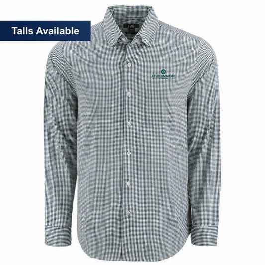 Cutter & Buck Men's Gingham Long Sleeve Dress Shirt with O'Connor Logo