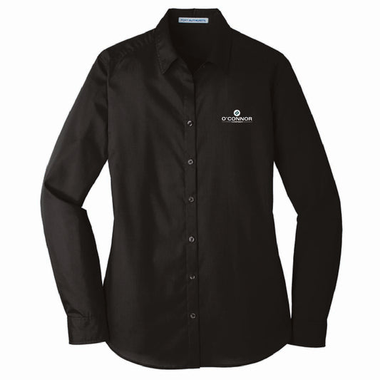 Port Authority Women's Long Sleeve Poplin Shirt with O'Connor Logo