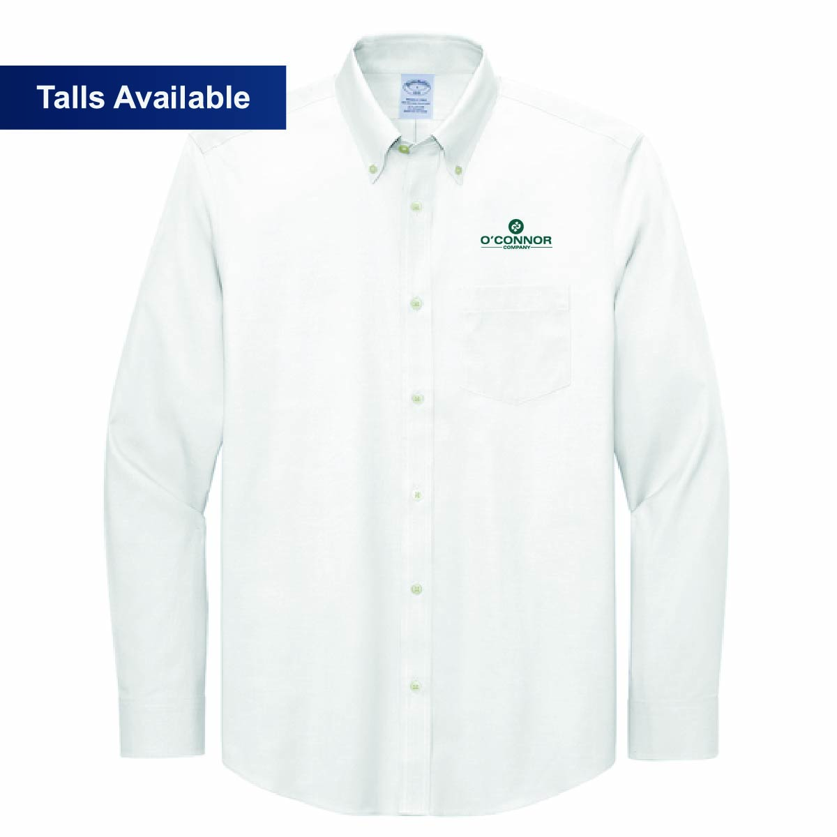 Brooks Brothers Men's Pinpoint Long Sleeve Shirt with O'Connor Logo