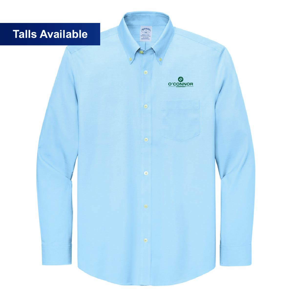 Brooks Brothers Men's Pinpoint Long Sleeve Shirt with O'Connor Logo