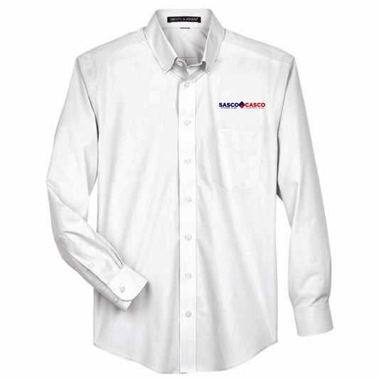 Devon & Jones Men's Broadcloth Woven Dress Shirt with SASCO/CASCO Logo