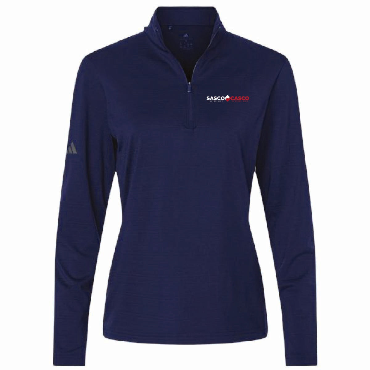 Adidas Women's Textured Stripe 1/4 Zip Pullover with SASCO/CASCO Logo