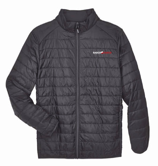 Core 365 Men's Packable Puffer Jacket with SASCO/CASCO Logo