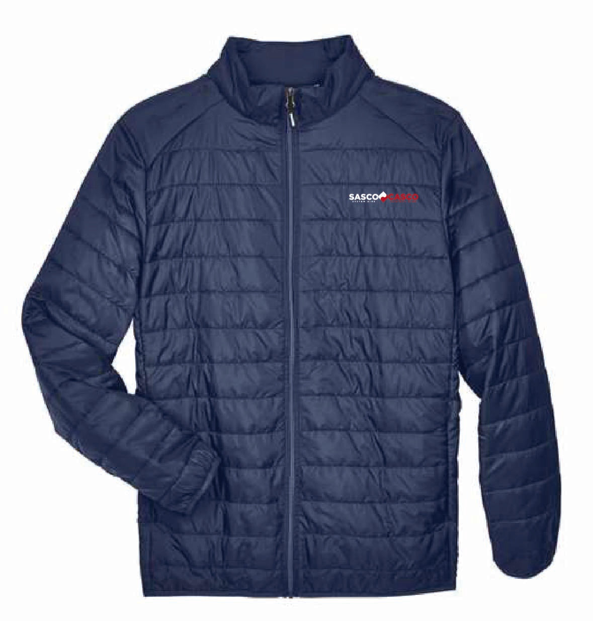 Core 365 Men's Packable Puffer Jacket with SASCO/CASCO Logo