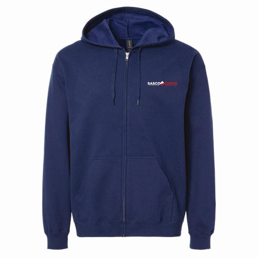 Gildan Unisex Full Zip Softstyle Hooded Sweatshirt with SASCO/CASCO Logo