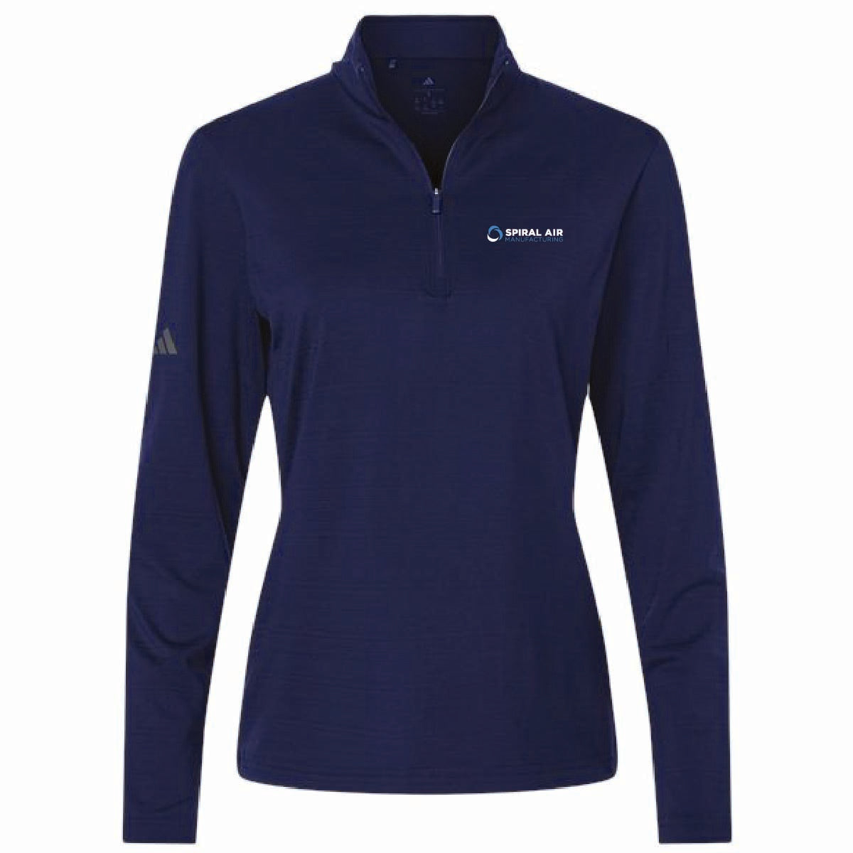 Adidas Women's Textured Stripe 1/4 Zip Pullover with Spiral Air Logo