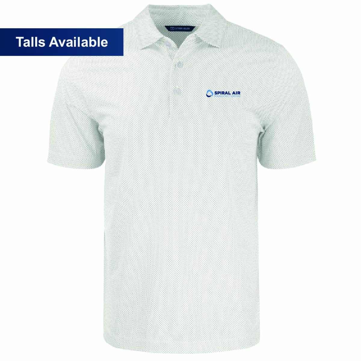 Cutter & Buck Men's Pike Symmetry Print Stretch Polo with Spiral Air Logo
