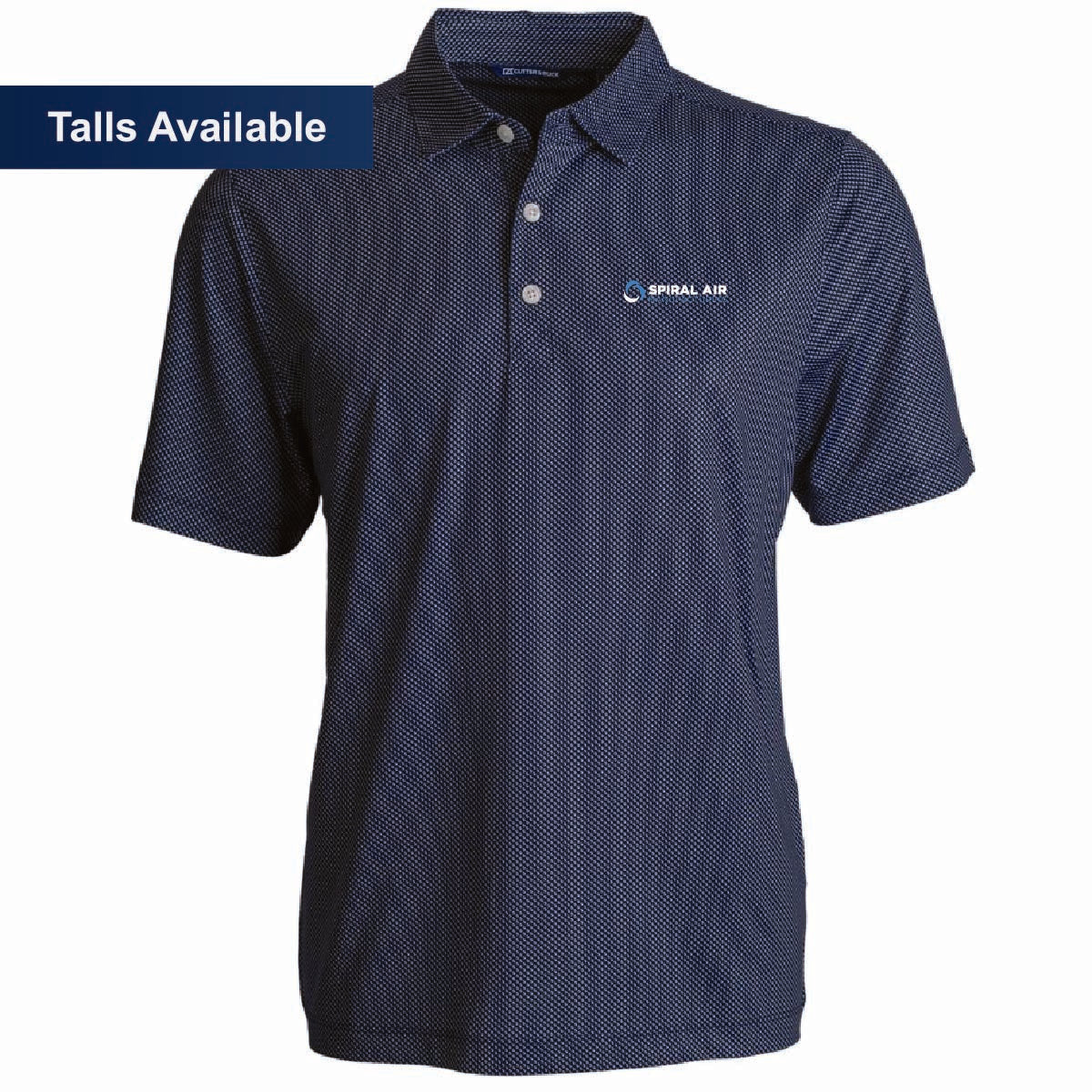 Cutter & Buck Men's Pike Symmetry Print Stretch Polo with Spiral Air Logo