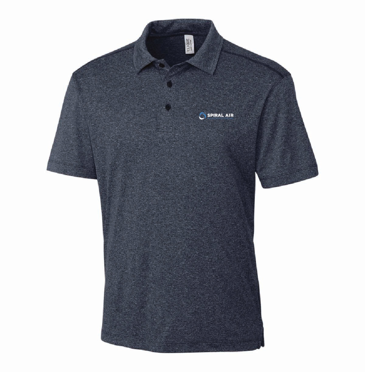 Clique by Cutter Men's Charge Active Polo with Spiral Air Logo