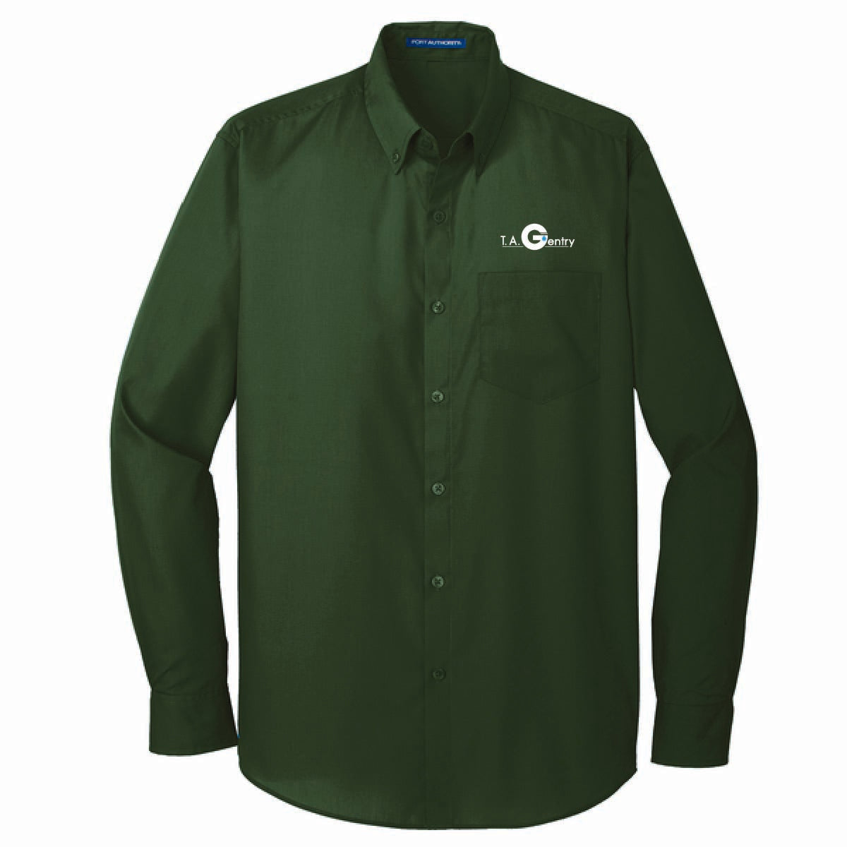 Port Authority Men's Long Sleeve Poplin Shirt with TA Gentry Logo