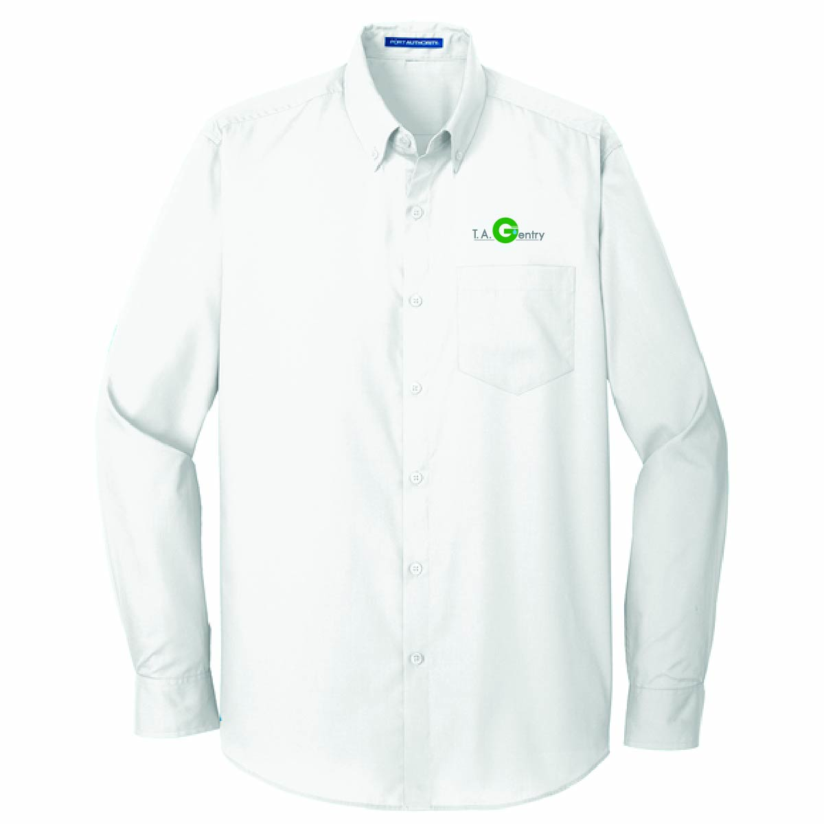 Port Authority Men's Long Sleeve Poplin Shirt with TA Gentry Logo