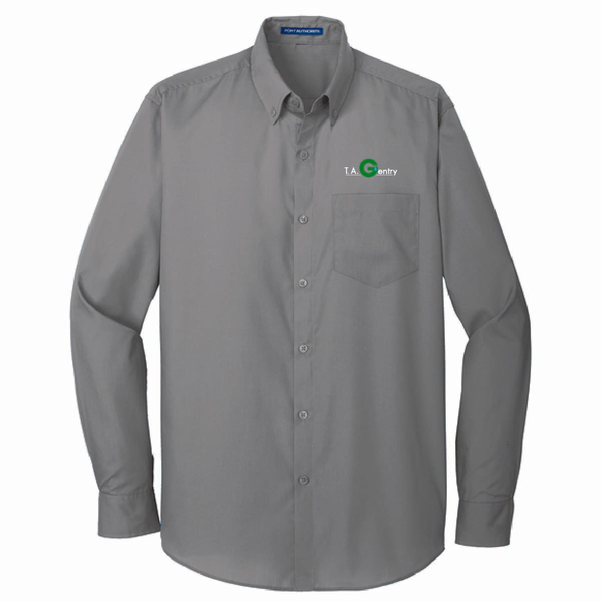 Port Authority Men's Long Sleeve Poplin Shirt with TA Gentry Logo