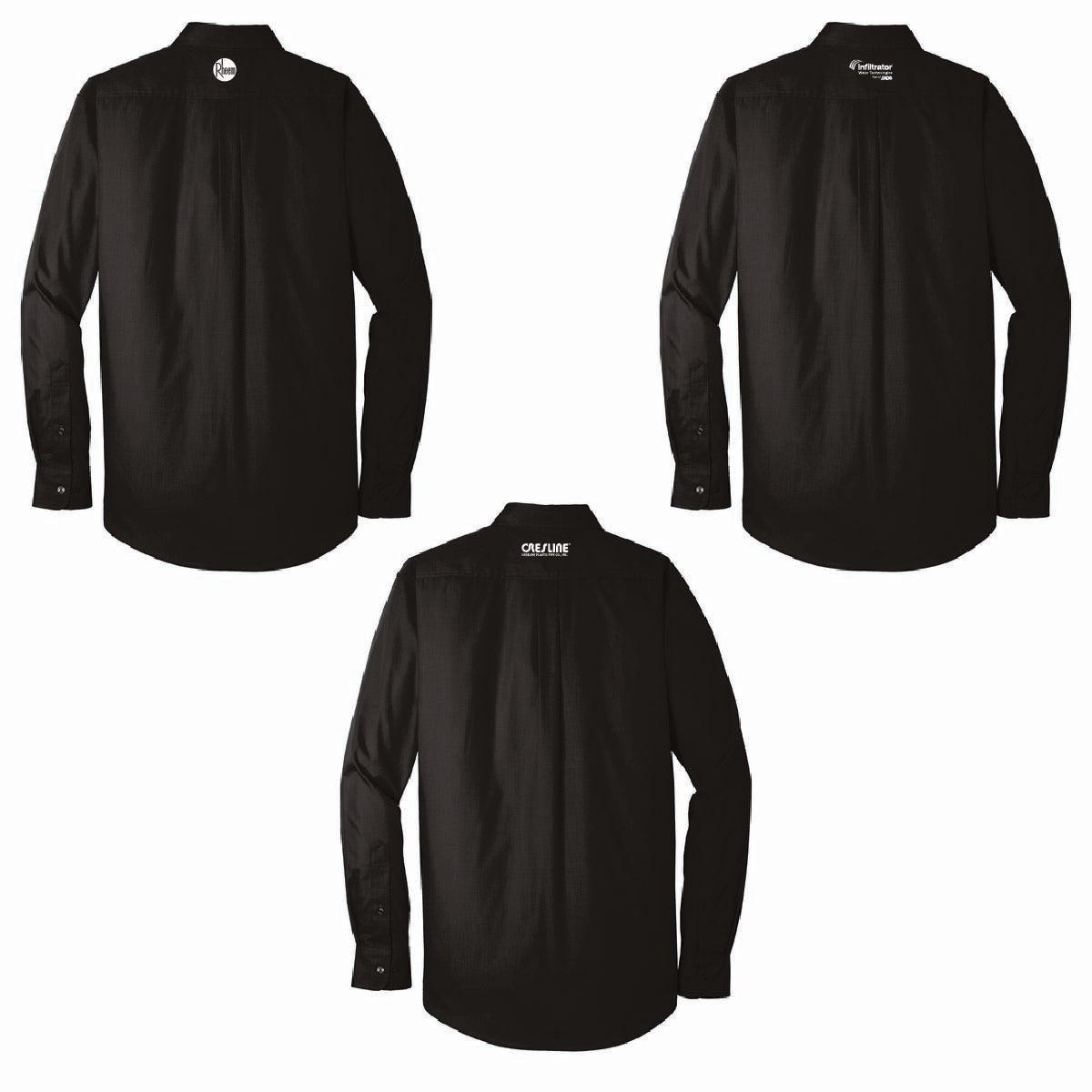 Port Authority Men's Long Sleeve Poplin Shirt with TA Gentry Logo