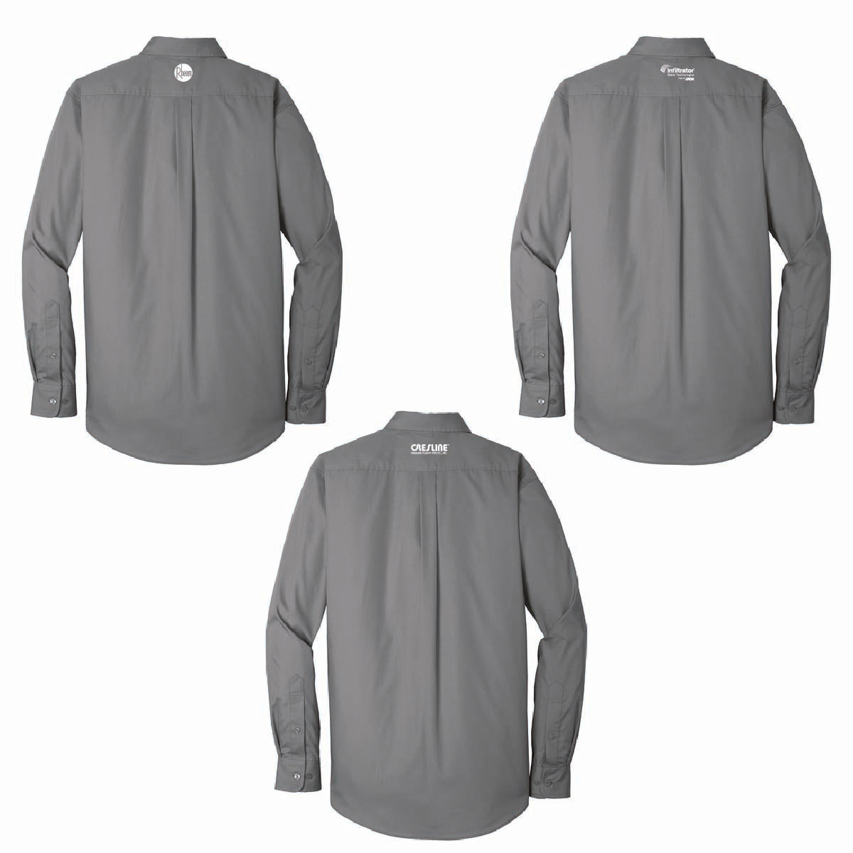 Port Authority Men's Long Sleeve Poplin Shirt with TA Gentry Logo