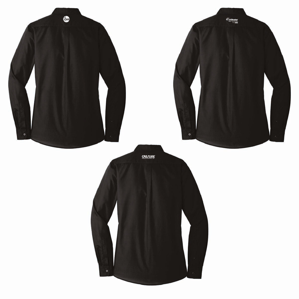 Port Authority Women's Long Sleeve Poplin Shirt with TA Gentry Logo