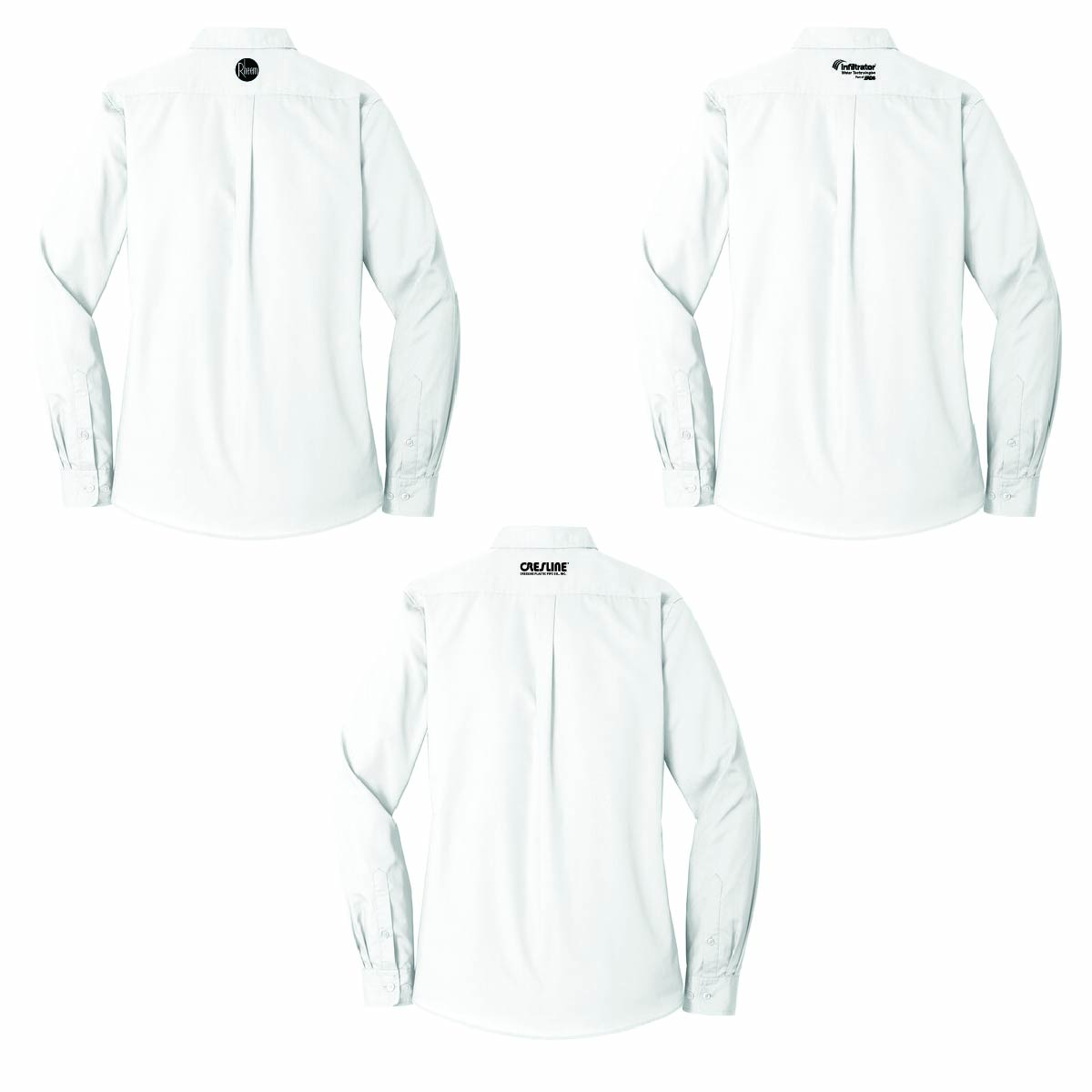 Port Authority Women's Long Sleeve Poplin Shirt with TA Gentry Logo
