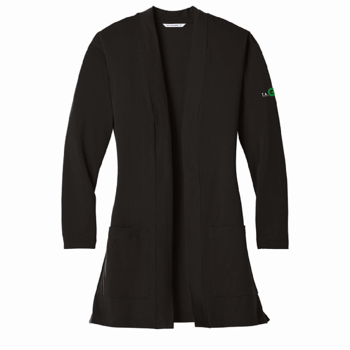 Port Authority Women's Long Pocket Knit Cardigan with TA Gentry Logo