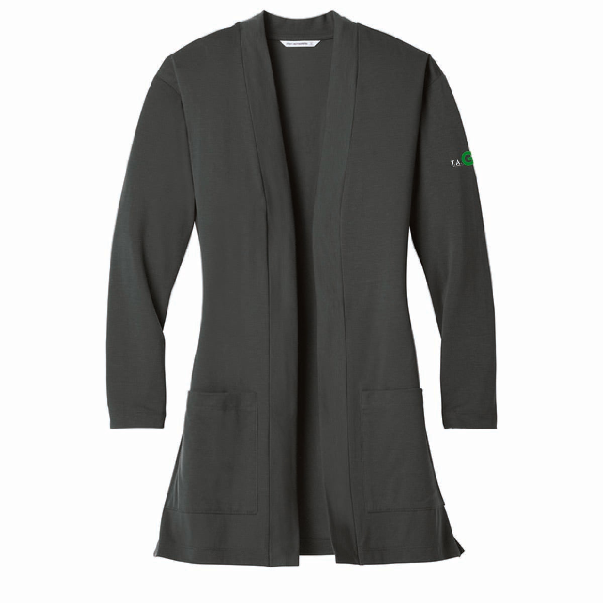 Port Authority Women's Long Pocket Knit Cardigan with TA Gentry Logo