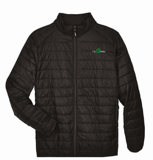 Core 365 Men's Packable Puffer Jacket with TA Gentry Logo