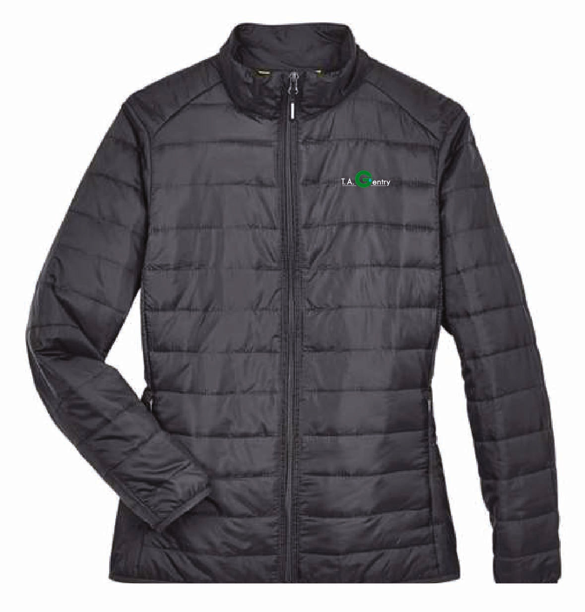 Core 365 Women's Packable Puffer Jacket with TA Gentry Logo