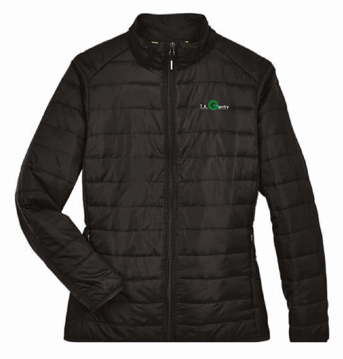 Core 365 Women's Packable Puffer Jacket with TA Gentry Logo