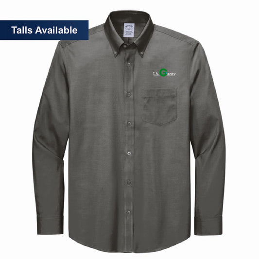 Brooks Brothers Men's Pinpoint Long Sleeve Shirt with TA GentryLogo