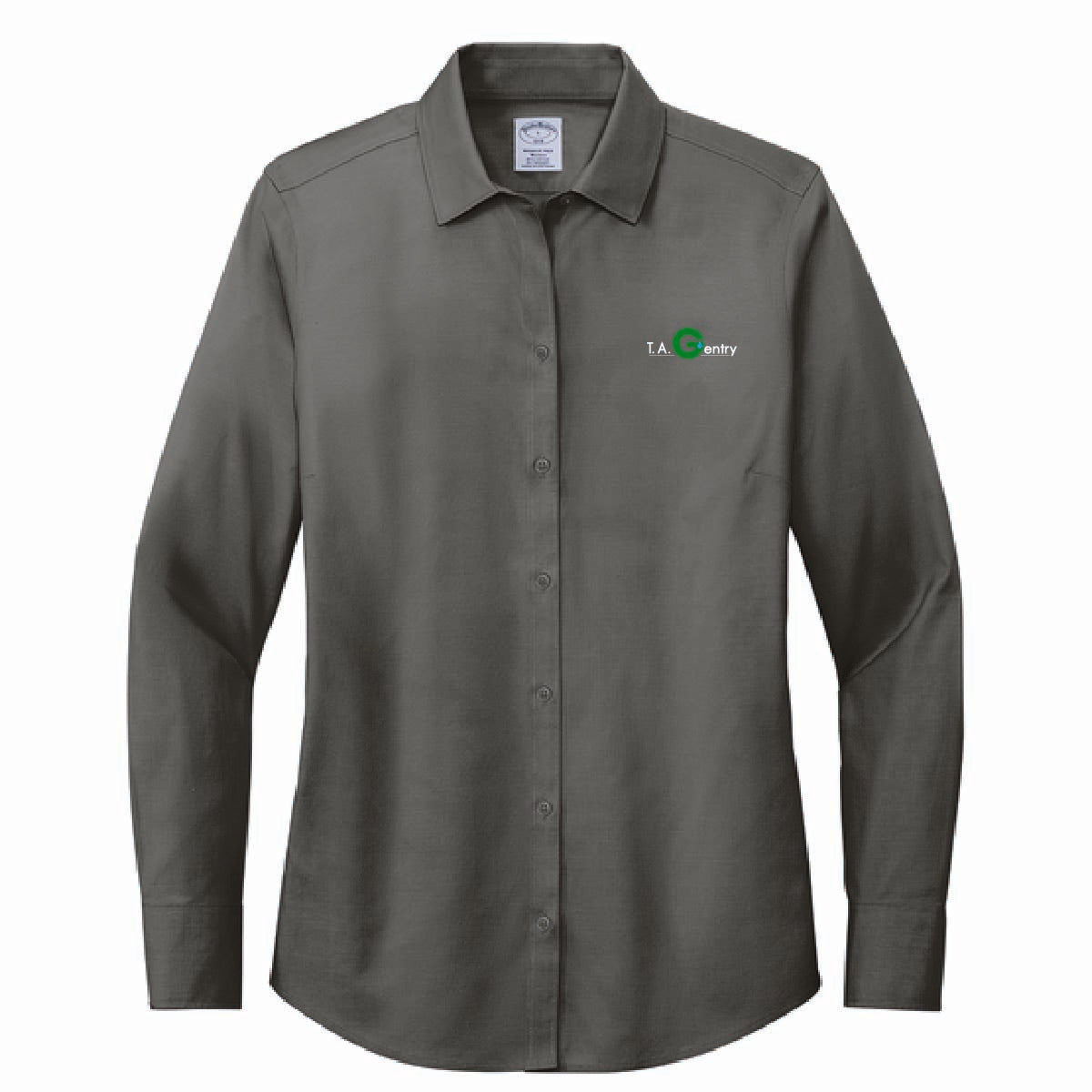Brooks Brothers Women's Pinpoint Long Sleeve Shirt with TA Gentry Logo