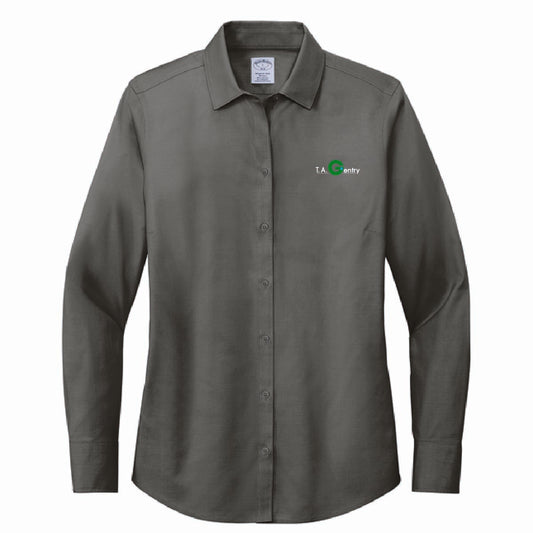 Brooks Brothers Women's Pinpoint Long Sleeve Shirt with TA Gentry Logo