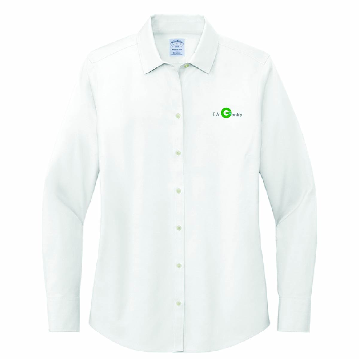 Brooks Brothers Women's Pinpoint Long Sleeve Shirt with TA Gentry Logo