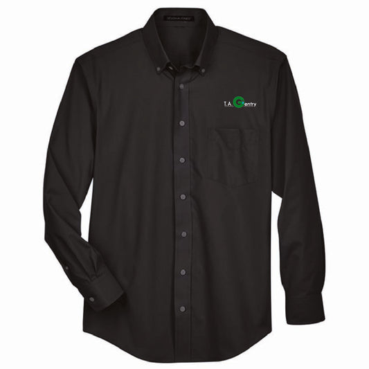 Devon & Jones Men's Broadcloth Woven Dress Shirt with TA Gentry Logo