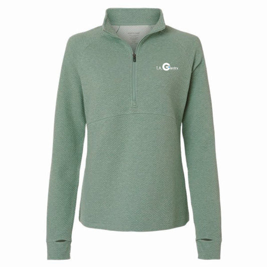 North End Women's Textured 1/4 Zip Pullover with TA Gentry Logo