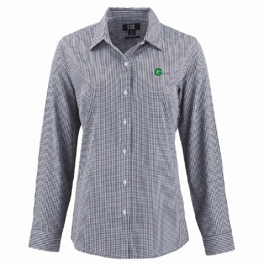 Cutter & Buck Women's Gingham Long Sleeve Dress Shirt with TA Gentry Logo