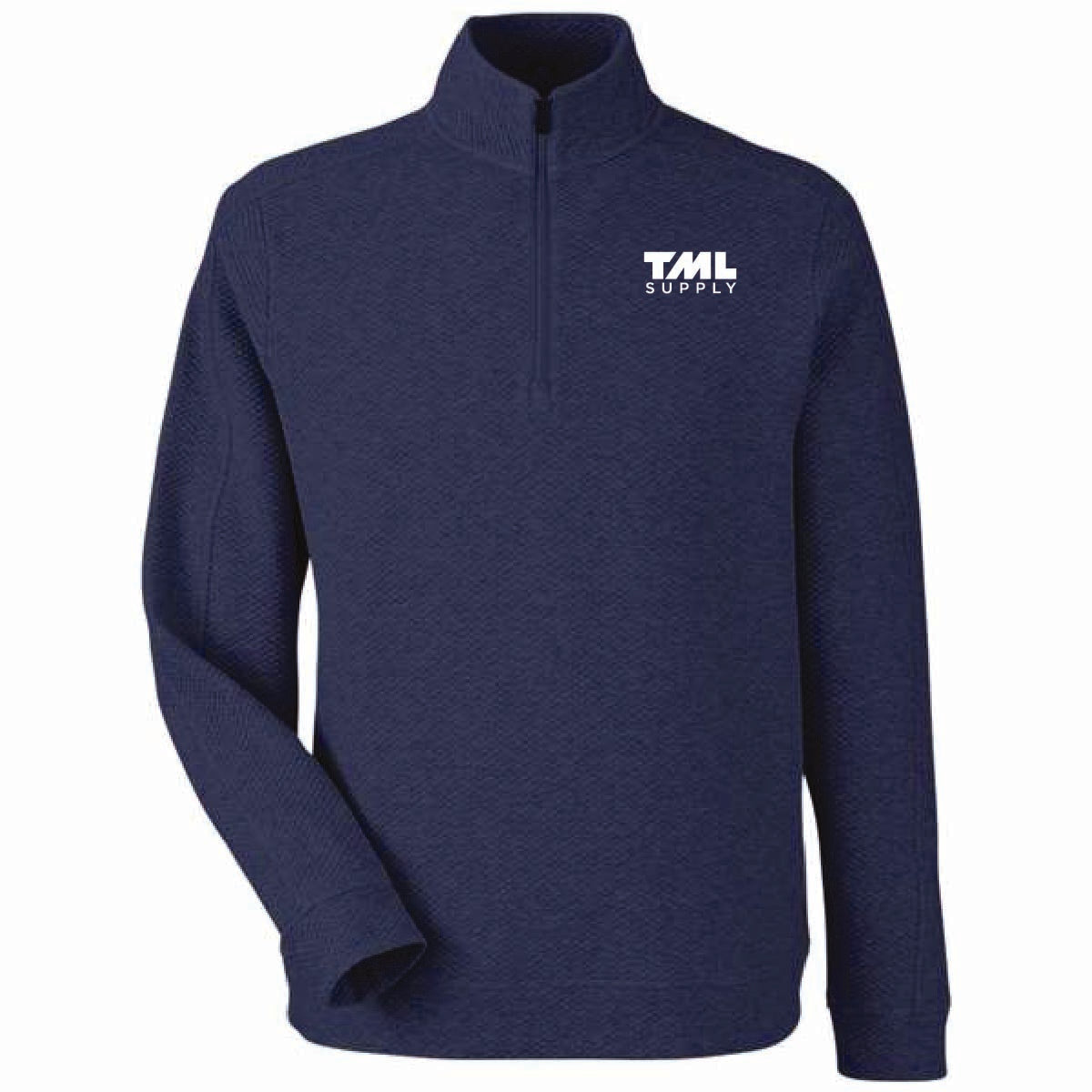 North End Men's Textured 1/4 Zip Pullover with TML Supply Logo
