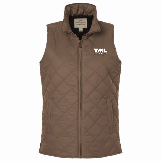 Weatherproof Women's Vintage Diamond Quilted Vest with TML Supply Logo