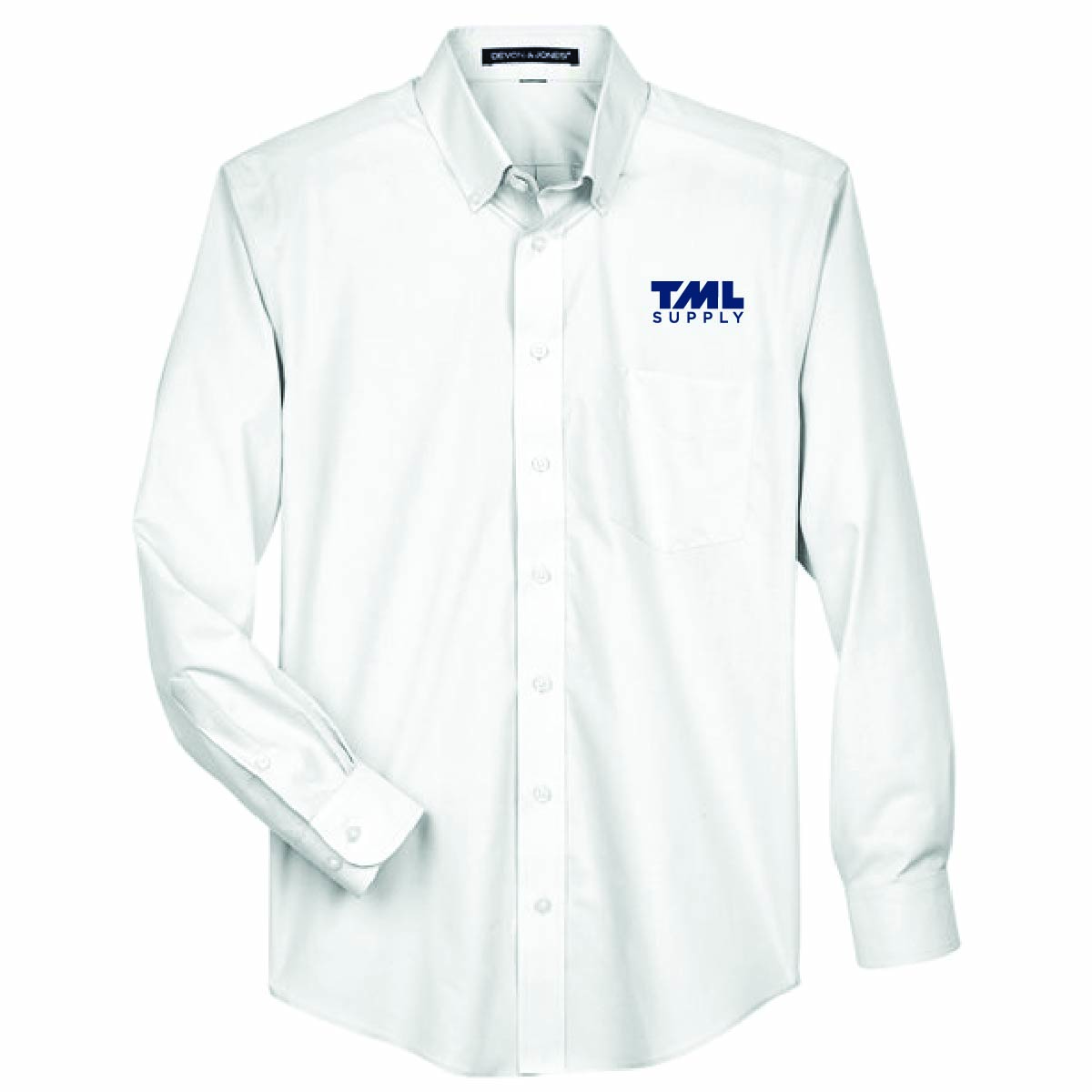Devon & Jones Men's Broadcloth Woven Dress Shirt with TML Supply Logo