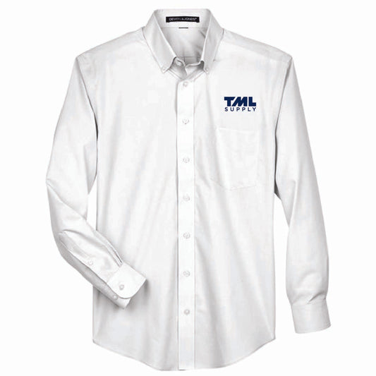 Devon & Jones Men's Broadcloth Woven Dress Shirt with TML Supply Logo
