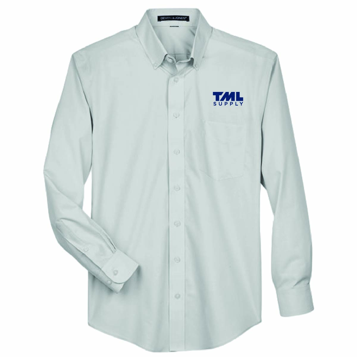 Devon & Jones Men's Broadcloth Woven Dress Shirt with TML Supply Logo