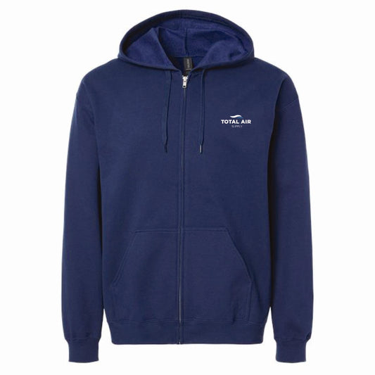 Gildan Unisex Full Zip Softstyle Hooded Sweatshirt with Total Air Supply Logo