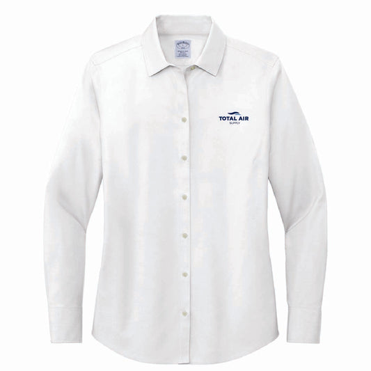 Brooks Brothers Women's Pinpoint Long Sleeve Shirt with Total Air Supply Logo