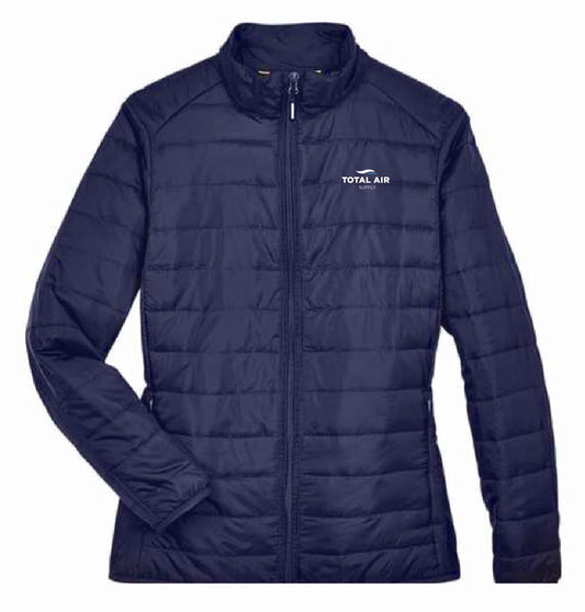 Core 365 Women's Packable Puffer Jacket with Total Air Supply Logo