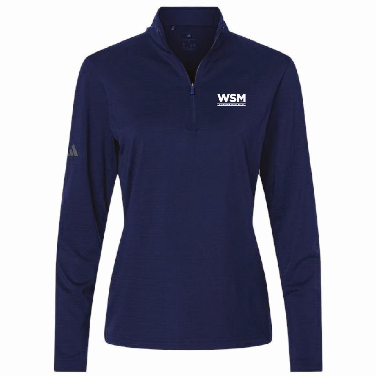 Adidas Women's Textured Stripe 1/4 Zip Pullover with WSM Logo