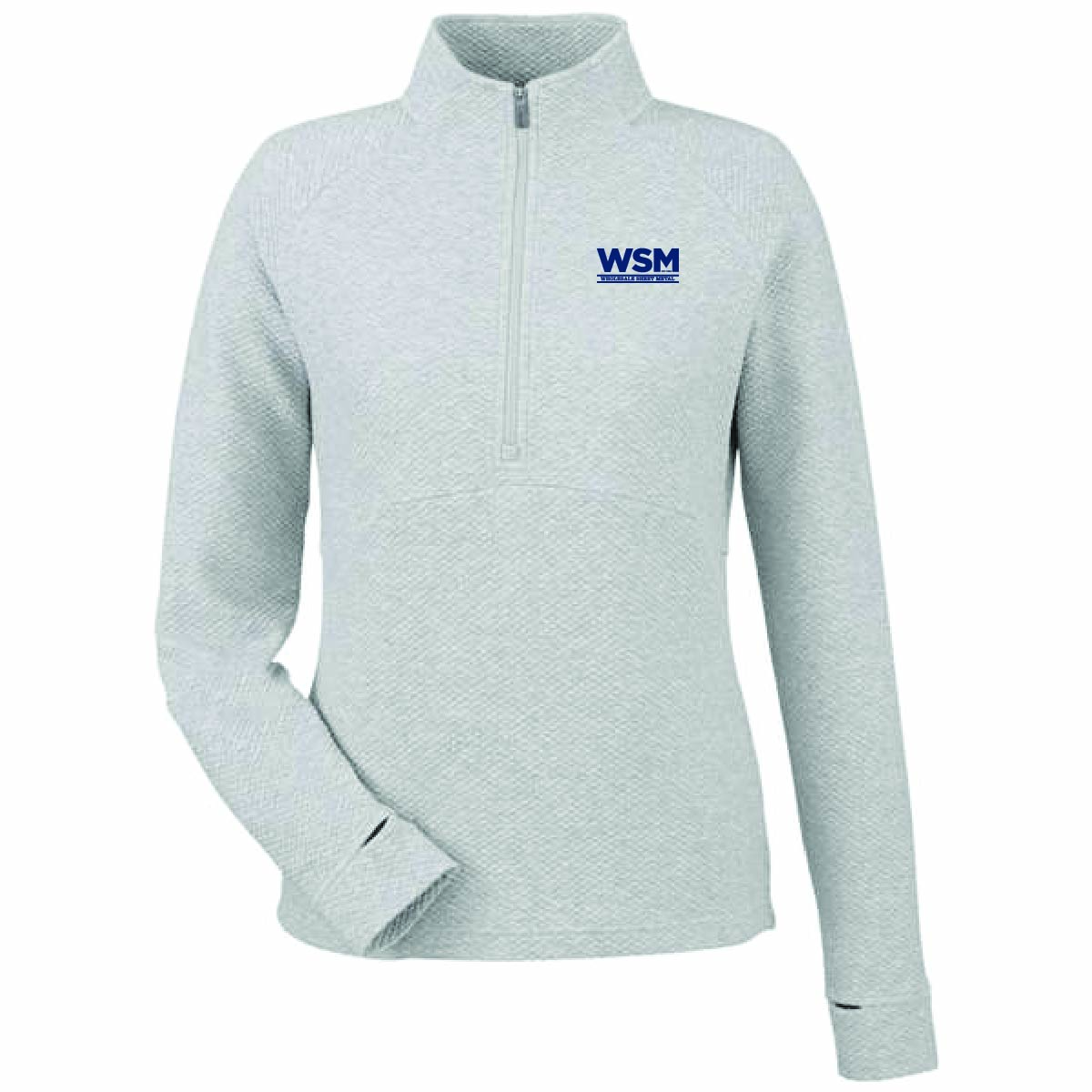 North End Women's Textured 1/4 Zip Pullover with WSM Logo