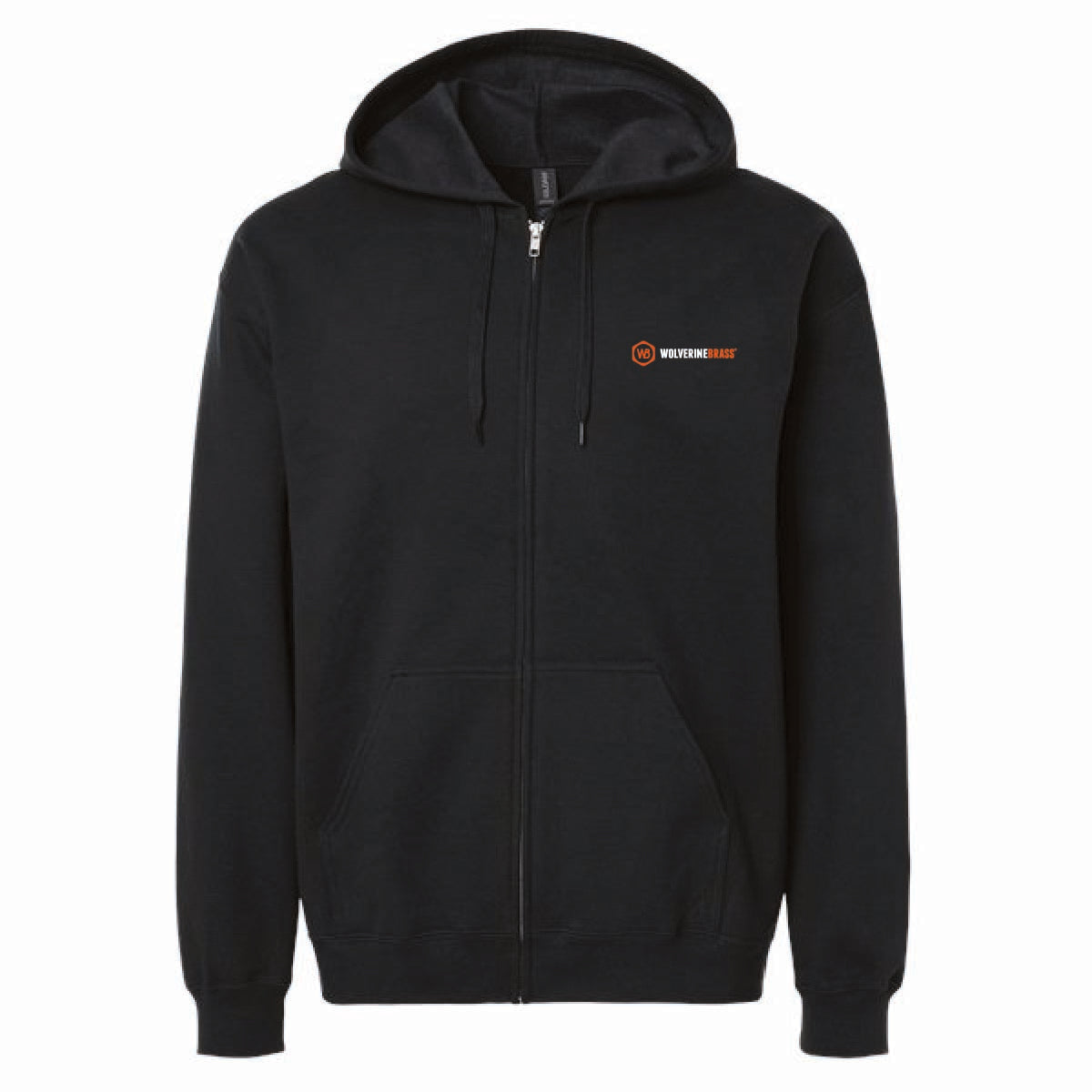 Gildan Unisex Full Zip Softstyle Hooded Sweatshirt with Wolverine Brass Logo