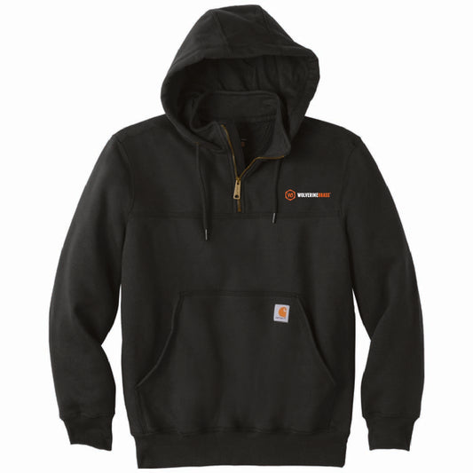 Carhartt Rain Defender Paxton Hooded Zip Mock Sweatshirt with Wolverine Brass Logo
