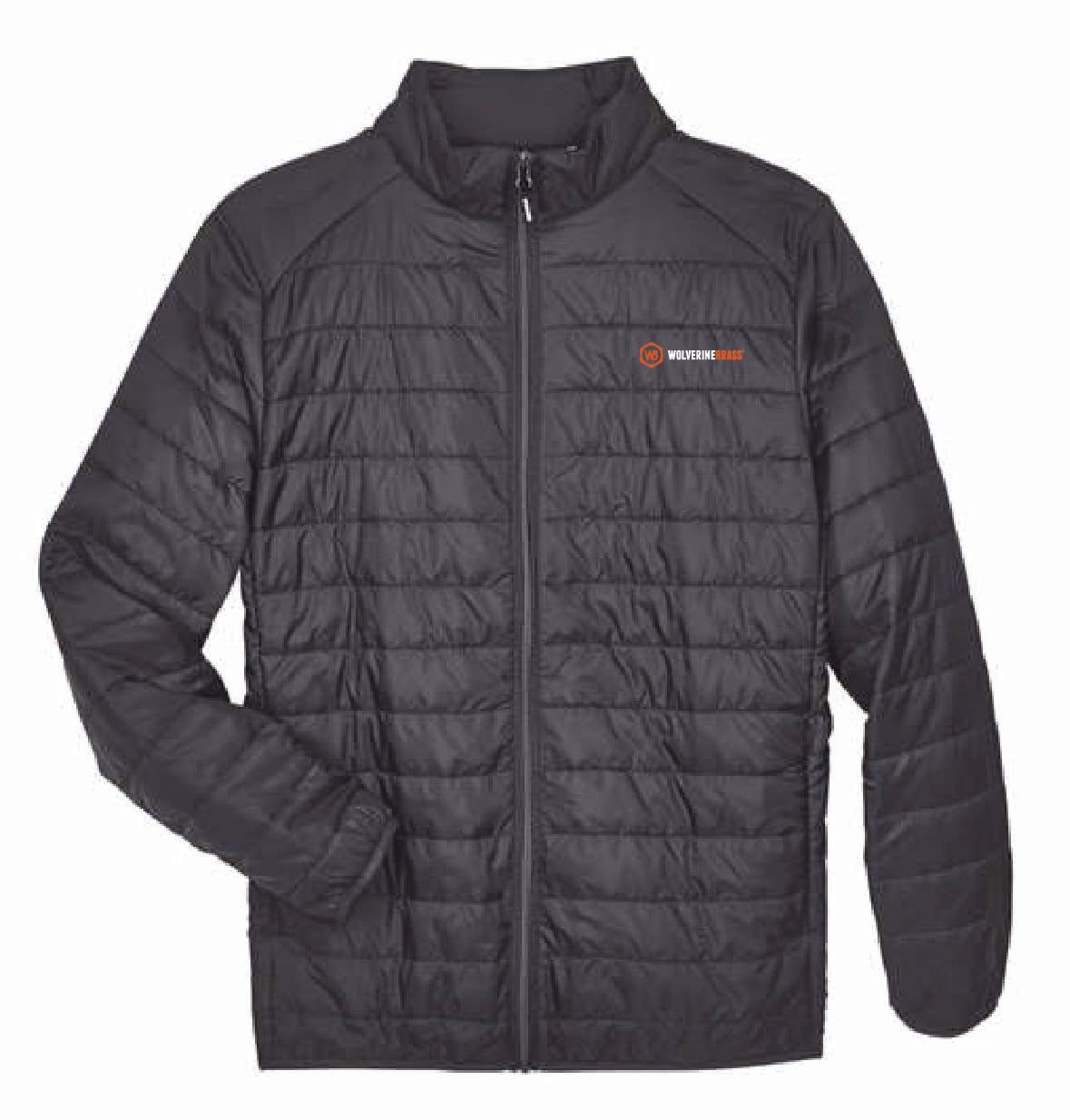 Core 365 Men's Packable Puffer Jacket with Wolverine Brass Logo