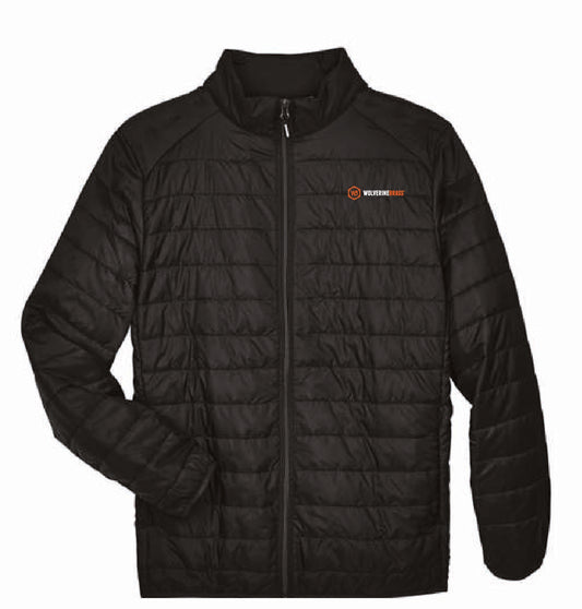 Core 365 Men's Packable Puffer Jacket with Wolverine Brass Logo