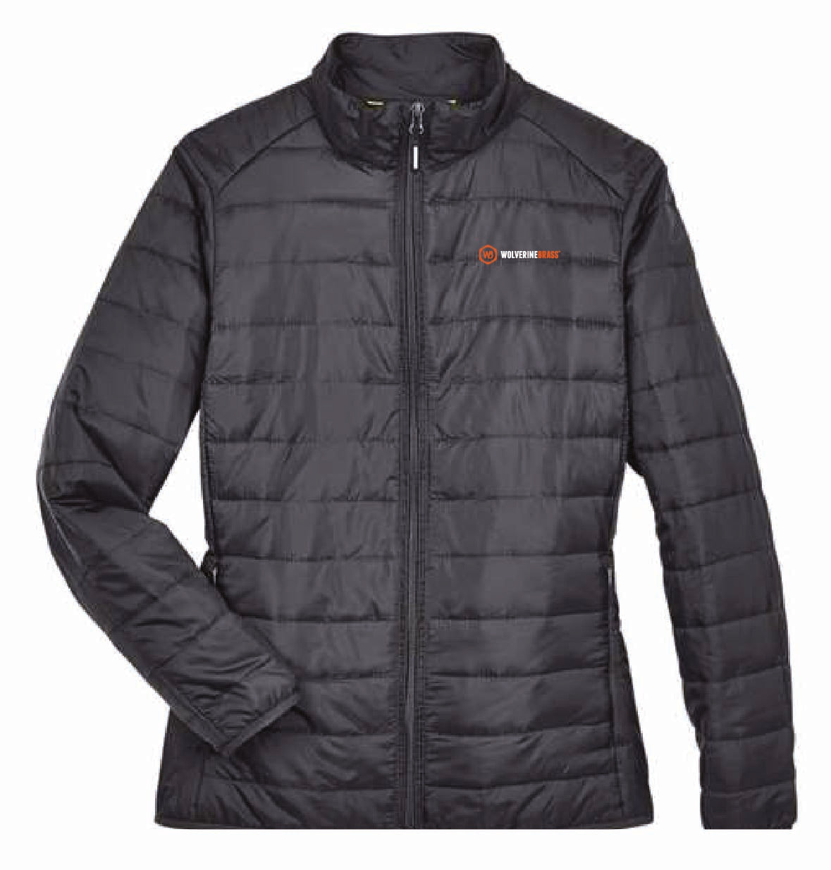 Core 365 Women's Packable Puffer Jacket with Wolverine Brass Logo