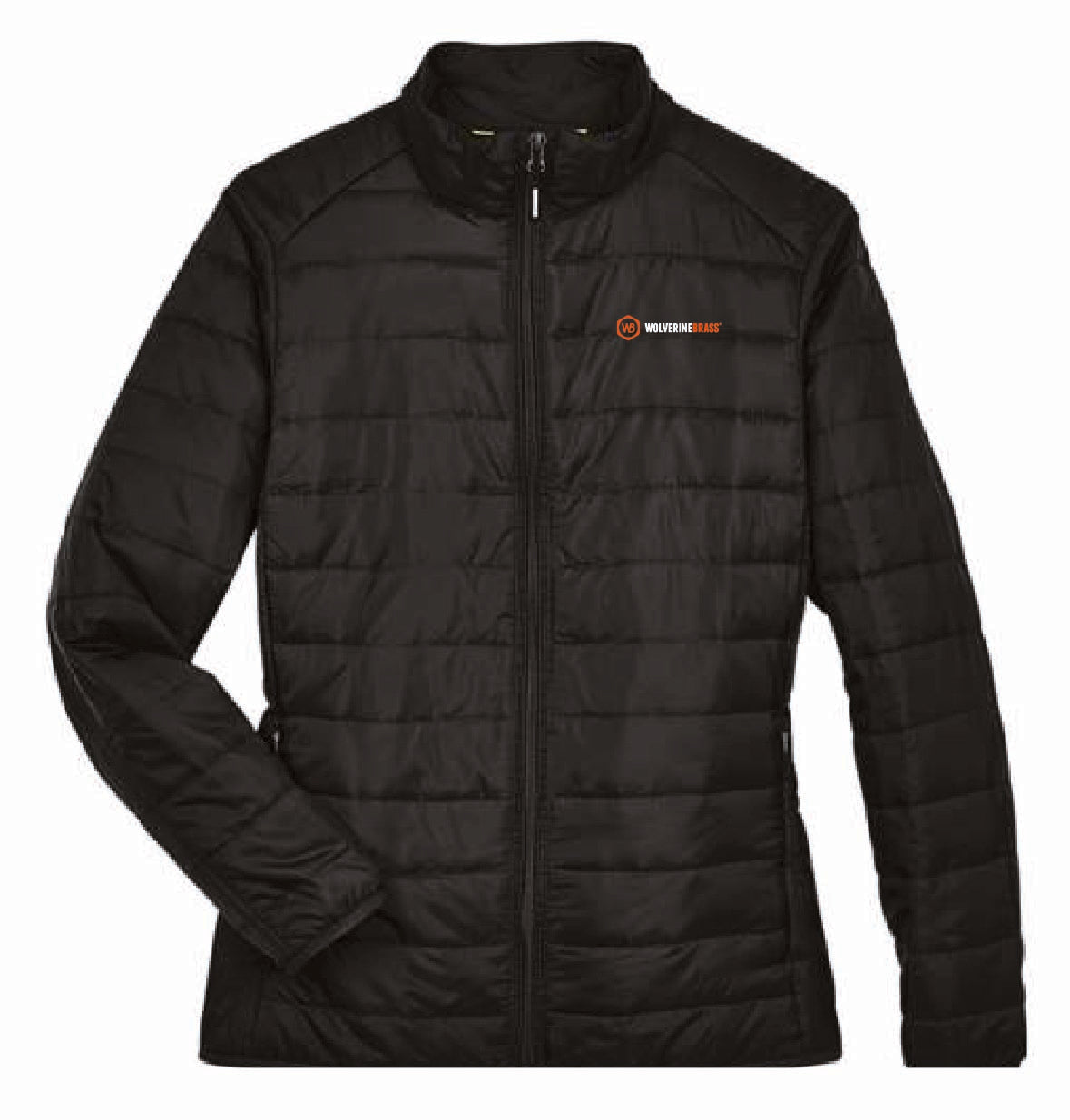 Core 365 Women's Packable Puffer Jacket with Wolverine Brass Logo
